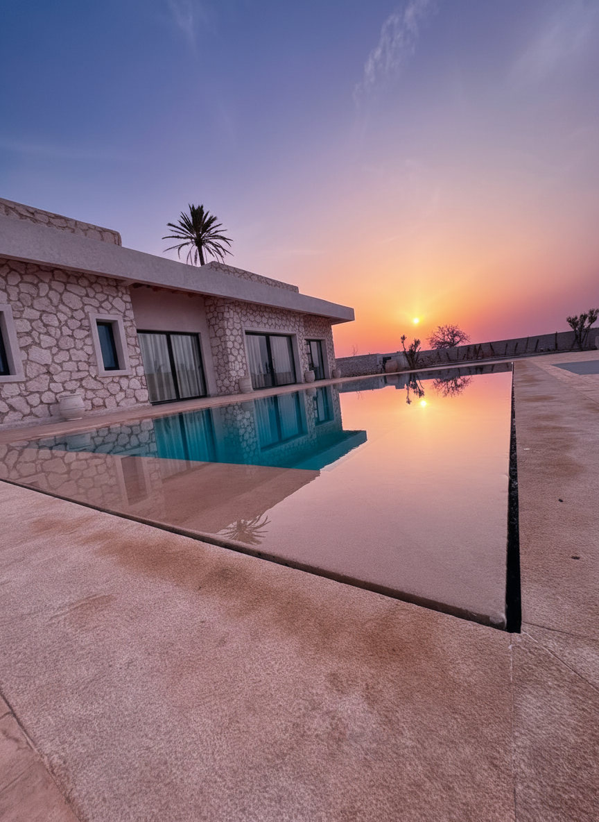 villa-piscina-tramonto
